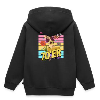 Kind der 70er Jahre Meerjungfrau Kostüm - Kinder Premium Organic Hoodie - Schwarz - Hinten - AI Model Kid Male (0cm)