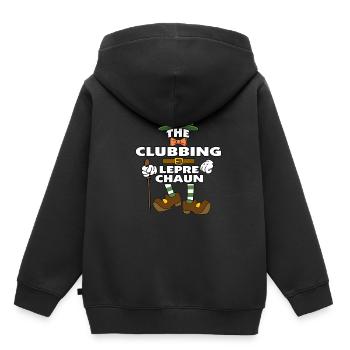 The Clubbing Leprechaun St Patrick's Day - Kinder Premium Organic Hoodie - Schwarz - Hinten - AI Model Kid Male (0cm)