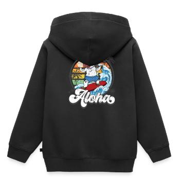 Aloha Hawaiian Hawaiian Surfer Surfing - Sweat Premium à capuche enfant bio - noir - Dos - AI Model Kid Male (0cm)