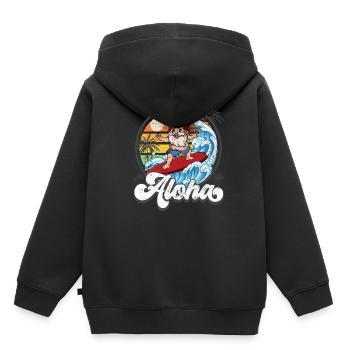 Aloha Hawaiian Hawaiian Surfer Surfing - Sweat Premium à capuche enfant bio - noir - Dos - AI Model Kid Male (0cm)