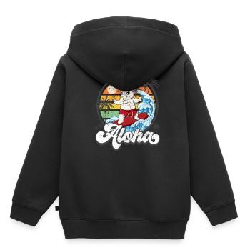 Aloha Hawaiian Hawaiian Surfer Surfing - Sweat Premium à capuche enfant bio - noir - Dos - AI Model Kid Male (0cm)