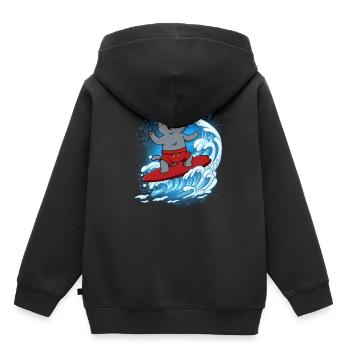 Wave surfers Surfers Surfers - Kids Premium Organic Hoodie - black - Back - AI Model Kid Male (0cm)