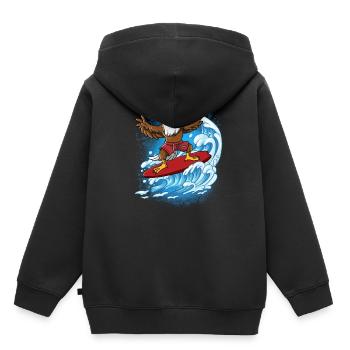 Wave surfers Surfers Surfers - Kids Premium Organic Hoodie - black - Back - AI Model Kid Male (0cm)