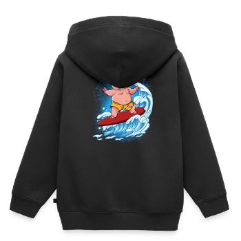 Surfeurs de vagues Surfeurs Surfeurs - Sweat Premium à capuche enfant bio - noir - Dos - AI Model Kid Male (0cm)