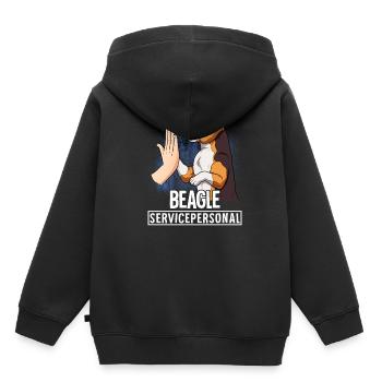 Beagle - Sweat Premium à capuche enfant bio - noir - Dos - AI Model Kid Male (0cm)