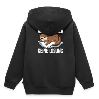 Hektik Ist Auch Keine Lösung - Kinder Premium Organic Hoodie - Schwarz - Hinten - AI Model Kid Male (0cm)