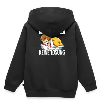 Hektik Ist Auch Keine Lösung - Kinder Premium Organic Hoodie - Schwarz - Hinten - AI Model Kid Male (0cm)