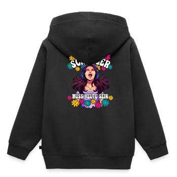 Schlager - Kinder Premium Organic Hoodie - Schwarz - Hinten - AI Model Kid Male (0cm)