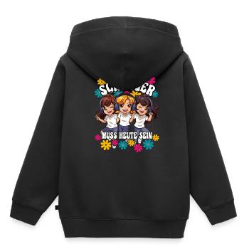 Schlager - Kinder Premium Organic Hoodie - Schwarz - Hinten - AI Model Kid Male (0cm)
