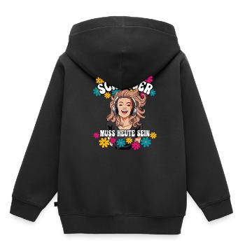 Schlager - Kinder Premium Organic Hoodie - Schwarz - Hinten - AI Model Kid Male (0cm)