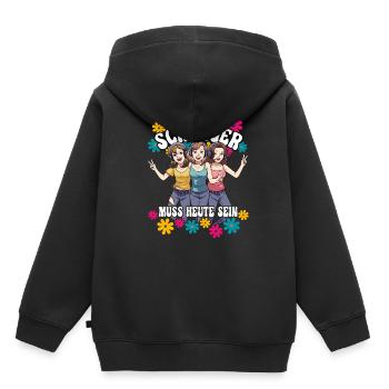 Schlager - Kinder Premium Organic Hoodie - Schwarz - Hinten - AI Model Kid Male (0cm)