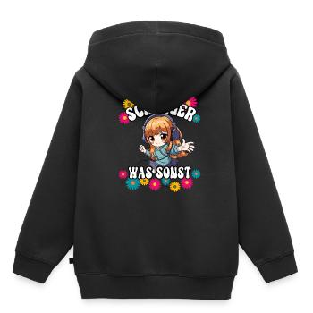 Schlager - Kinder Premium Organic Hoodie - Schwarz - Hinten - AI Model Kid Male (0cm)