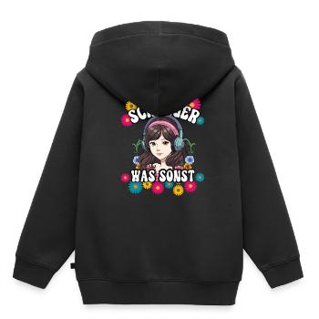 Schlager - Kinder Premium Organic Hoodie - Schwarz - Hinten - AI Model Kid Male (0cm)