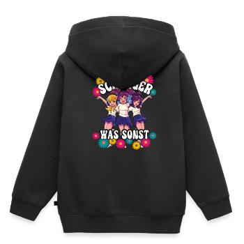 Schlager - Kinder Premium Organic Hoodie - Schwarz - Hinten - AI Model Kid Male (0cm)