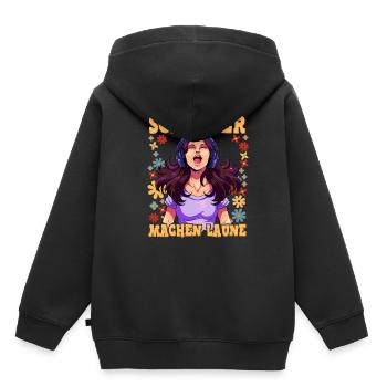 Schlager - Kinder Premium Organic Hoodie - Schwarz - Hinten - AI Model Kid Male (0cm)