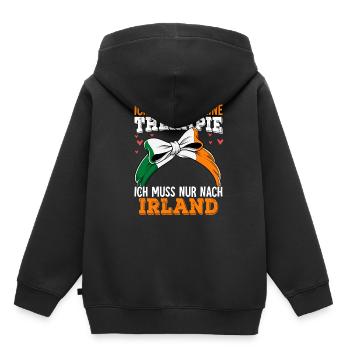 Irland - Kinder Premium Organic Hoodie - Schwarz - Hinten - AI Model Kid Male (0cm)