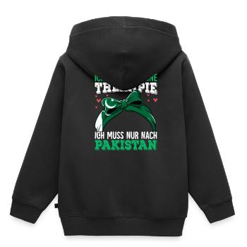 Pakistan - Kinder Premium Organic Hoodie - Schwarz - Hinten - AI Model Kid Male (0cm)