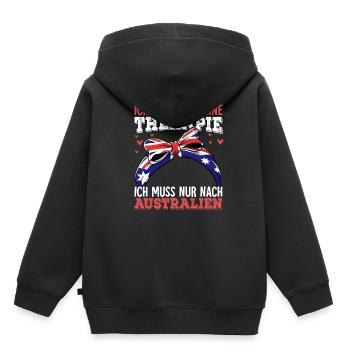 Australien - Kinder Premium Organic Hoodie - Schwarz - Hinten - AI Model Kid Male (0cm)