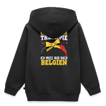 Belgien - Kinder Premium Organic Hoodie - Schwarz - Hinten - AI Model Kid Male (0cm)