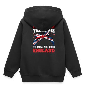 England - Kinder Premium Organic Hoodie - Schwarz - Hinten - AI Model Kid Male (0cm)