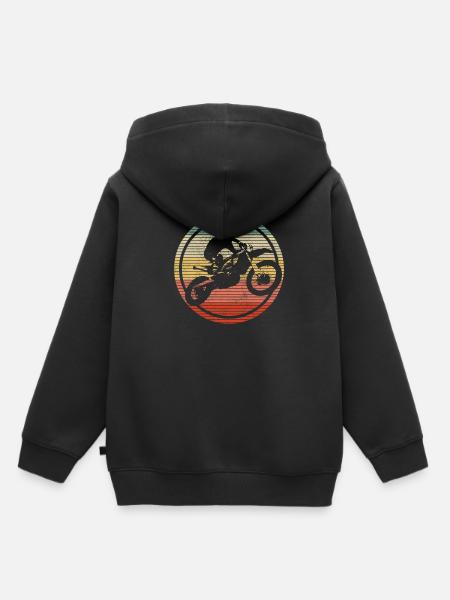 Motocross - Vintage Motorrad Enduro Geschenk - Kinder Premium Organic Hoodie - Schwarz