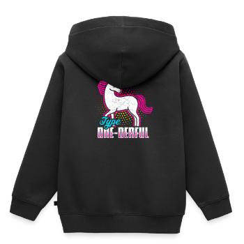 Diabetes Diabetiker Typ 1Insulin Einhorn - Kinder Premium Organic Hoodie - Schwarz - Hinten - AI Model Kid Male (0cm)