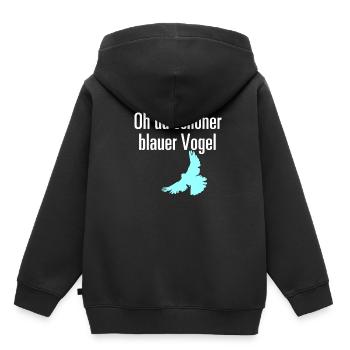 Oh du schöner blauer vogel - Geschenk - Kinder Premium Organic Hoodie - Schwarz - Hinten - AI Model Kid Male (0cm)