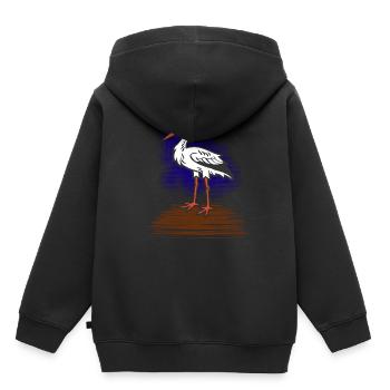 cigogne - Sweat Premium à capuche enfant bio - noir - Dos - AI Model Kid Male (0cm)
