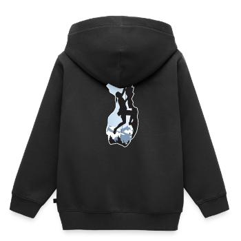 alpinisme - Sweat Premium à capuche enfant bio - noir - Dos - AI Model Kid Male (0cm)