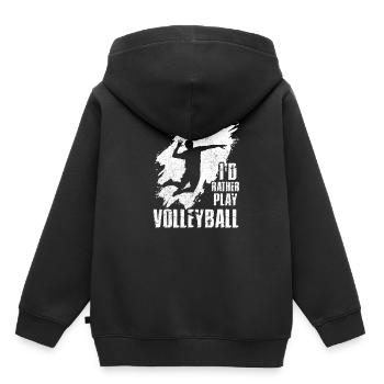 Volleyball Volleyball Volleyball Volleyball - Kinder Premium Organic Hoodie - Schwarz - Hinten - AI Model Kid Male (0cm)