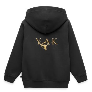 Yak Himalaya Asie Laine Cachemire Animal Cadeau - Sweat Premium à capuche enfant bio - noir - Dos - AI Model Kid Male (0cm)