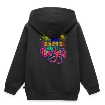 Nouvel an Nouvel An Minuit - Sweat Premium à capuche enfant bio - noir - Dos - AI Model Kid Male (0cm)