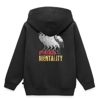 Storch Klapperstorch Baby Schwangerschaft geschenk - Kinder Premium Organic Hoodie - Schwarz - Hinten - AI Model Kid Male (0cm)