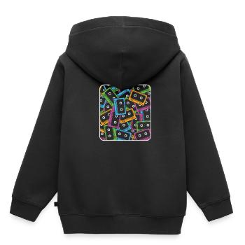 Musiktapes Tape Musique - Sweat Premium à capuche enfant bio - noir - Dos - AI Model Kid Male (0cm)