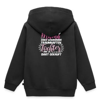 Ich bin Mama einer wahnsinnig traumhaften Tochter - Kinder Premium Organic Hoodie - Schwarz - Hinten - AI Model Kid Male (0cm)