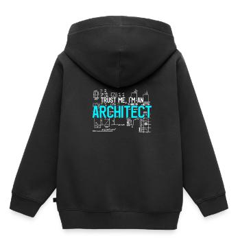 Trust me I'm an architect Architekt Skizze - Kinder Premium Organic Hoodie - Schwarz - Hinten - AI Model Kid Male (0cm)