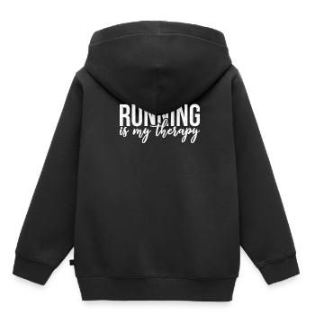 Running Is My Therapy - Kinder Premium Organic Hoodie - Schwarz - Hinten - AI Model Kid Male (0cm)