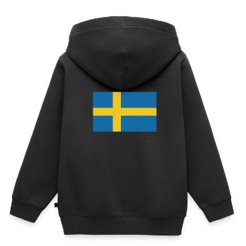 Flagge Schweden Flagge Sweden - Kinder Premium Organic Hoodie - Schwarz - Hinten - AI Model Kid Male (0cm)