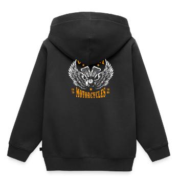 Motorrad Motorradfahrer Biker Motor - Kinder Premium Organic Hoodie - Schwarz - Hinten - AI Model Kid Male (0cm)