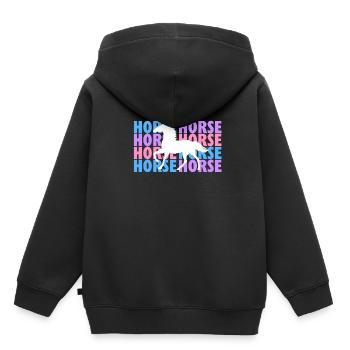 Cheval reitem cheval - Sweat Premium à capuche enfant bio - noir - Dos - AI Model Kid Male (0cm)