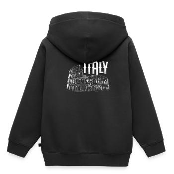Italie Colisée Colisée Colisée Rome - Sweat Premium à capuche enfant bio - noir - Dos - AI Model Kid Male (0cm)