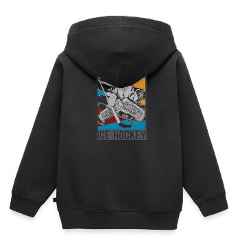 Hockey sur glace Hockey sur glace - Sweat Premium à capuche enfant bio - noir - Dos - AI Model Kid Male (0cm)
