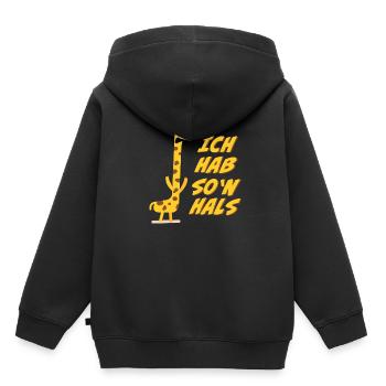 Ich hab so'n Hals Giraffe lustiger Spruch - Kinder Premium Organic Hoodie - Schwarz - Hinten - AI Model Kid Male (0cm)