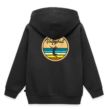 Volleyball Vintage - Sweat Premium à capuche enfant bio - noir - Dos - AI Model Kid Male (0cm)