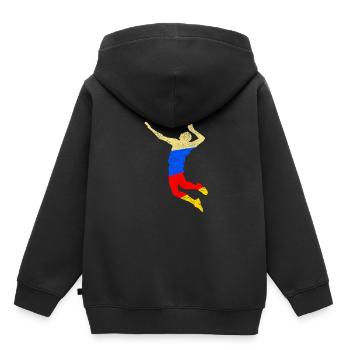 Joueur de volleyball de volleyball - Sweat Premium à capuche enfant bio - noir - Dos - AI Model Kid Male (0cm)