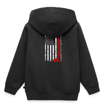 hockey dad - Sweat Premium à capuche enfant bio - noir - Dos - AI Model Kid Male (0cm)