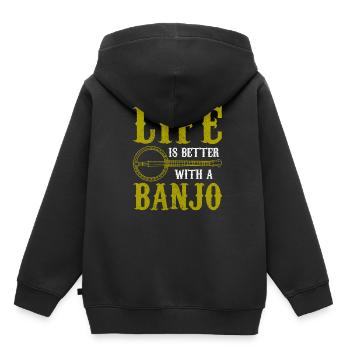 banjo - Kids Premium Organic Hoodie - black - Back - AI Model Kid Male (0cm)