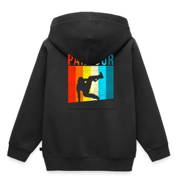 Parkour Vintage - Kinder Premium Organic Hoodie - Schwarz - Hinten - AI Model Kid Male (0cm)