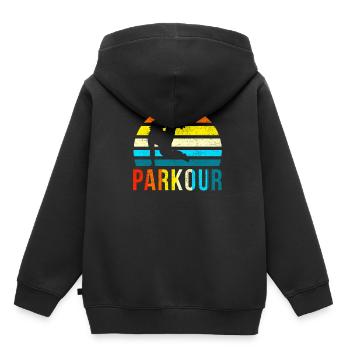 Vintage Parkour - Kinder Premium Organic Hoodie - Schwarz - Hinten - AI Model Kid Male (0cm)