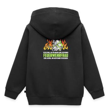 Feuerwehrfrau Feuerwehr - Kinder Premium Organic Hoodie - Schwarz - Hinten - AI Model Kid Male (0cm)